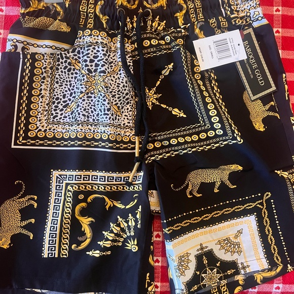 Baroque Gold Drill Clothing Co Men’s Shorts Small Back Pocket front tie closure - Picture 2 of 5